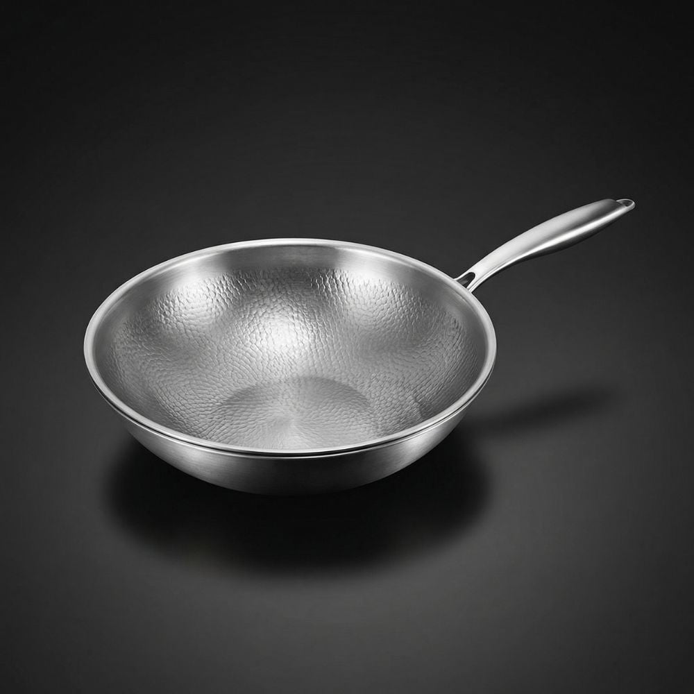Pure Titanium Wok Pan | Flat Bottom