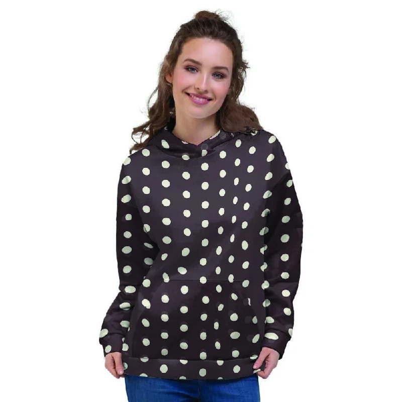 Savings Alert Black And White Tiniy Polka Dot Women's Hoodie