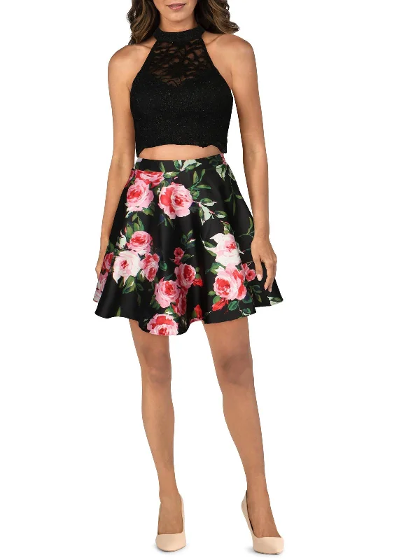 Deal Alert chic slip dressJuniors Womens Crop Mini Two Piece Dress
