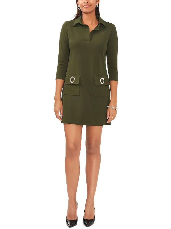 Super Savings layered dressWomens Grommet Trimmed Mini Shift Dress