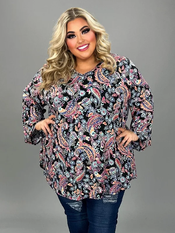 Shop and Save satin midi dress23 PQ {Living For The Moment} Black Paisley V-Neck Tunic EXTENDED PLUS SIZE 3X 4X 5X