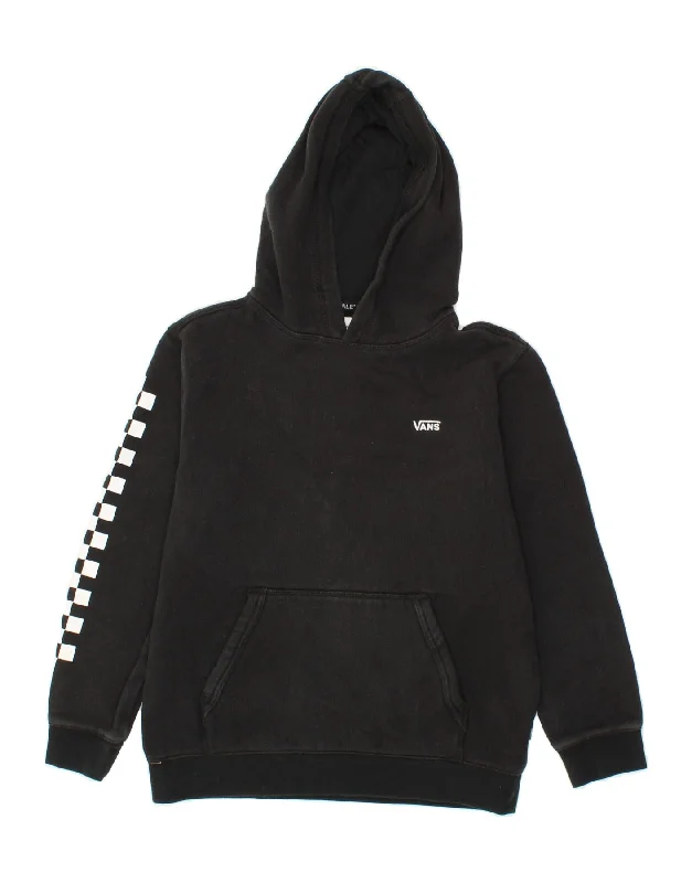 Take Advantage VANS Boys Graphic Hoodie Jumper 12-13 Years Large Black Cotton