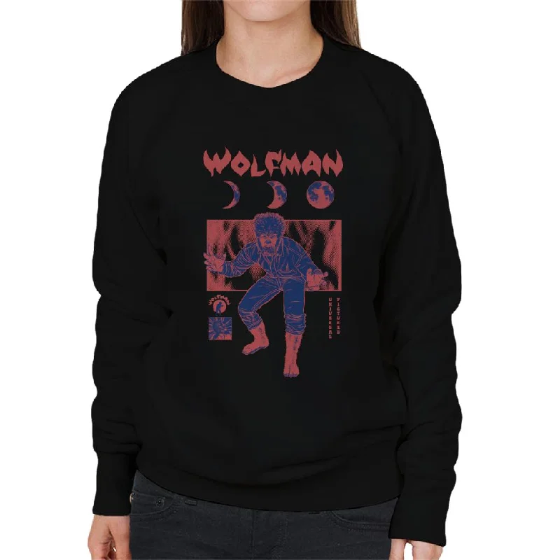 Major Savings premium athletic sweatshirtThe Wolf Man Stages Of The Moon Women's Sweatshirt