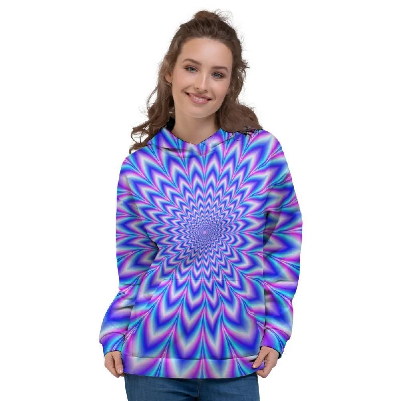 Don't Wait Blue Optical illusion Women's Hoodie