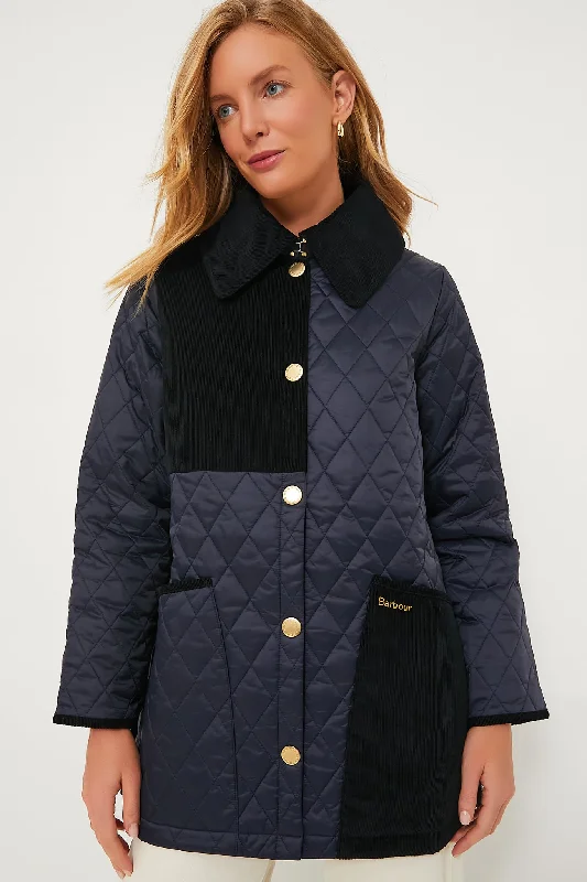 Act Now zippered bomber jacketNavy Reeth Quilted Jacket