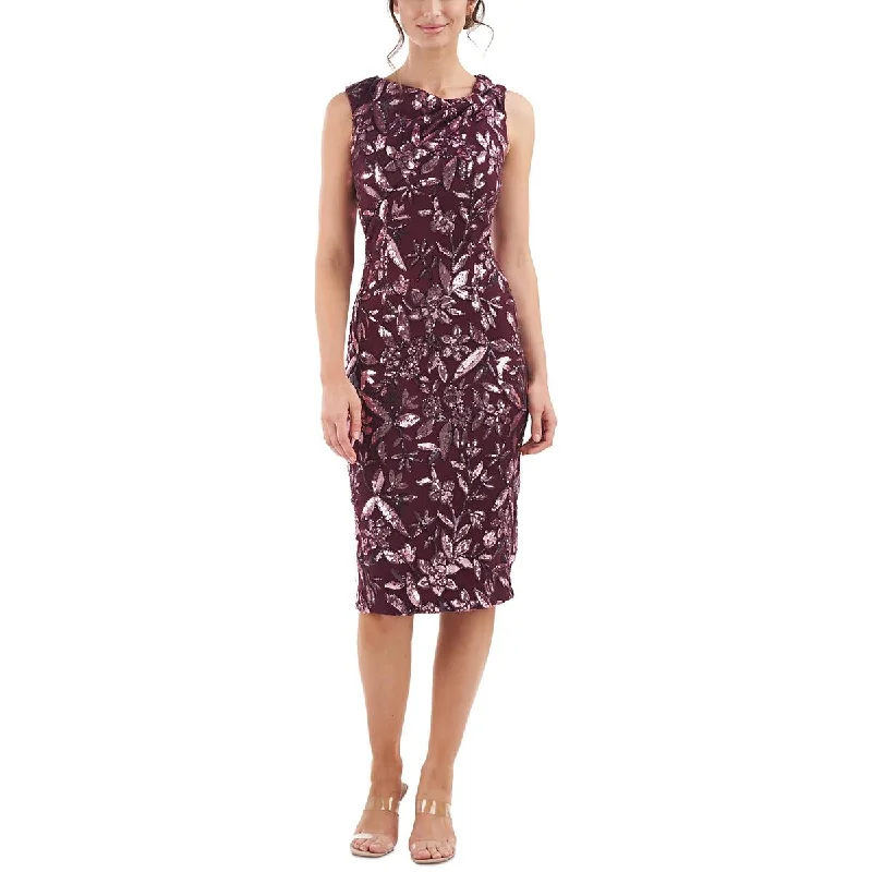 Limited Time Offer printed dressJS Collections Womens Mesh Embellished Midi Dress