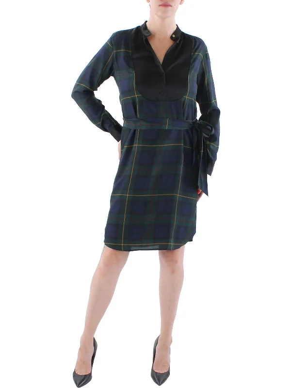 Super Bargain lace dressWomens Belted Midi Shirtdress