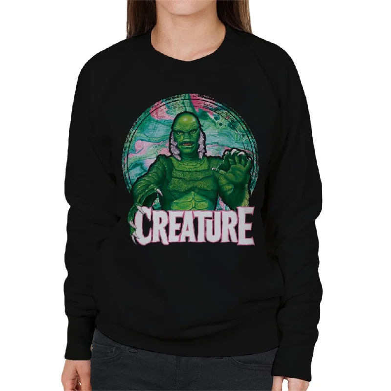 Now or Never loose fit sports sweatshirtCreature From The Black Lagoon Mix Circle Women's Sweatshirt