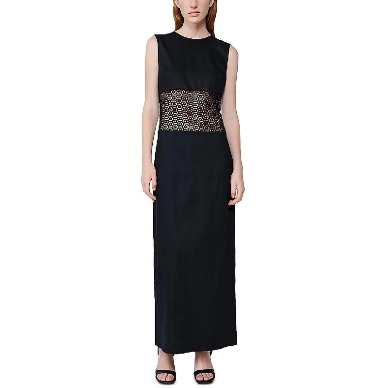 Don't Wait one-shoulder dressSIMKHAI Womens Crochet Sleeveless Midi Dress