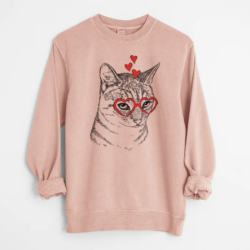 Daily Deals fitness lifestyle hoodieValentine Dora the Tabby Cat - Unisex Pigment Dyed Crew Sweatshirt