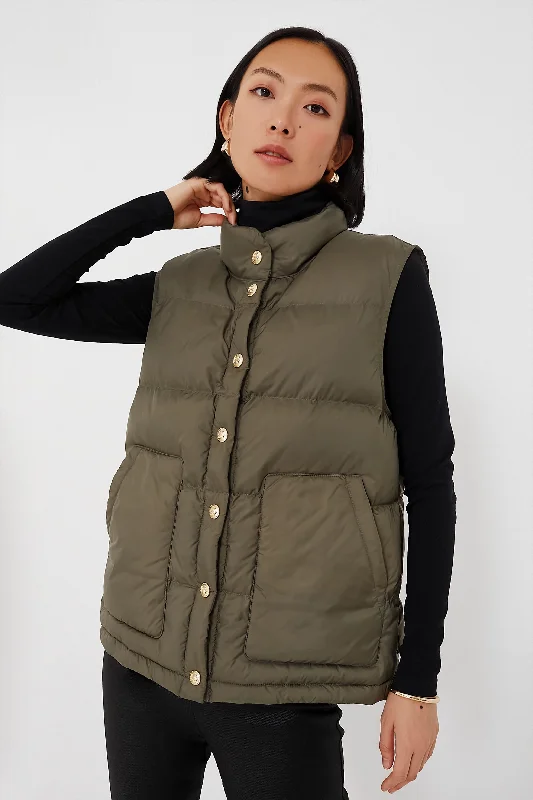 Bargain Blast classic bomber jacketOlive Green Inez Puffer Vest