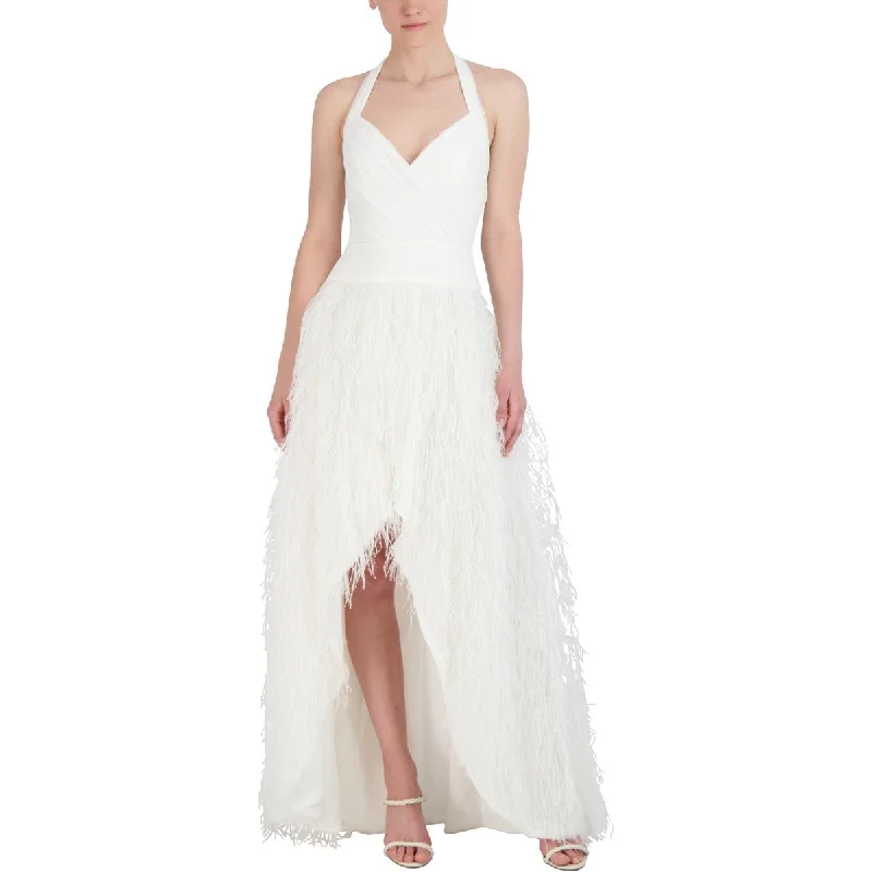 Discount Mania chic dressBCBGMAXAZRIA Womens Hi-Low Feather Evening Dress