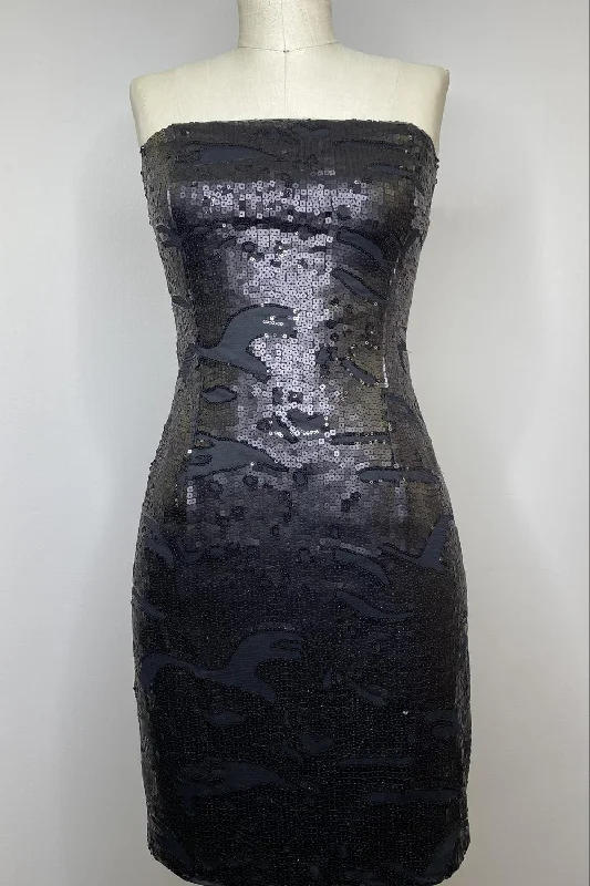 Special Price trendy wrap dressStrapless Sequin Mini Dress In Black