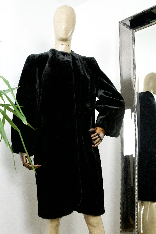 Closeout Sale cozy jacketVintage Plush Faux Fur Cocoon Coat