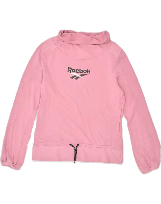 Take Advantage zip-up hooded sweatshirtREEBOK Womens Roll Neck Sweatshirt Jumper UK 16 Large Pink Cotton
