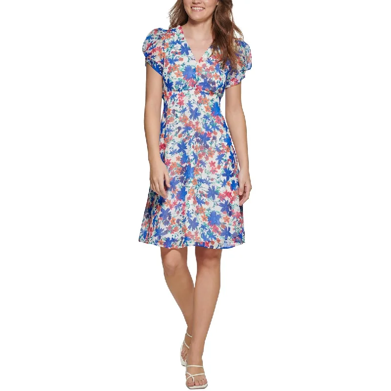 Super Sale boho dressCalvin Klein Womens Petites Chiffon Midi Midi Dress