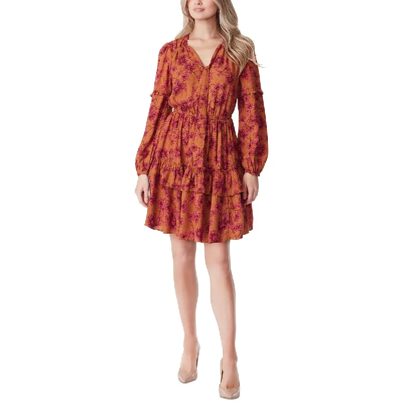 Limited Time Offer wrap dressJessica Simpson Womens Floral Print Mini Fit & Flare Dress
