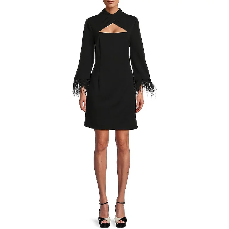 Super Deal ashionable dressAidan by Adrianna Papell Womens Fringe Cut-out Mini Dress