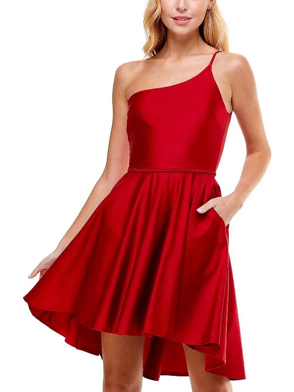 Deal Explosion silk dressJuniors Womens Pleated Mini Fit & Flare Dress