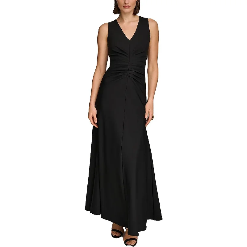 Price Break lace dressDonna Karan Womens Cascade Ruffle Sleeveless Evening Dress