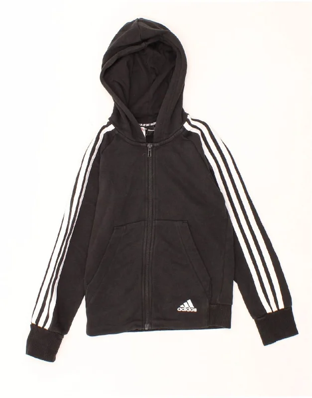 Don’t Miss Out ADIDAS Boys Zip Hoodie Sweater 9-10 Years Black Cotton