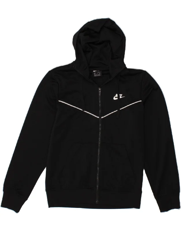 Can't Miss NIKE Mens Zip Hoodie Sweater Small Black Polyester