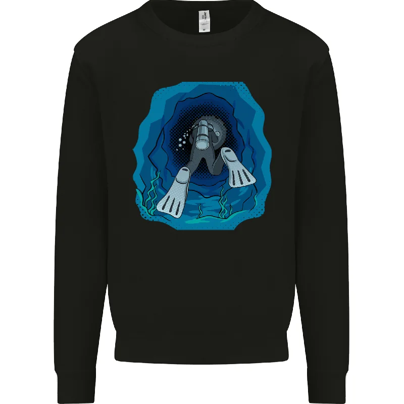 Super Sale oversized gym sweatshirt3D Scuba Diver Diving Mens Sweatshirt Jumper