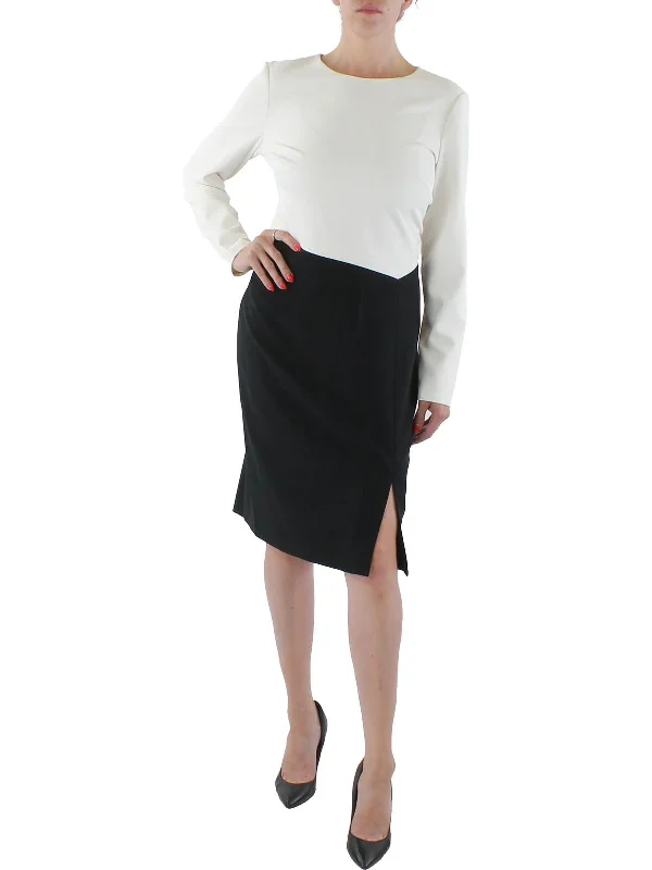 Bargain Prices vintage-inspired dressWomens Crepe Midi Wear to Work Dress