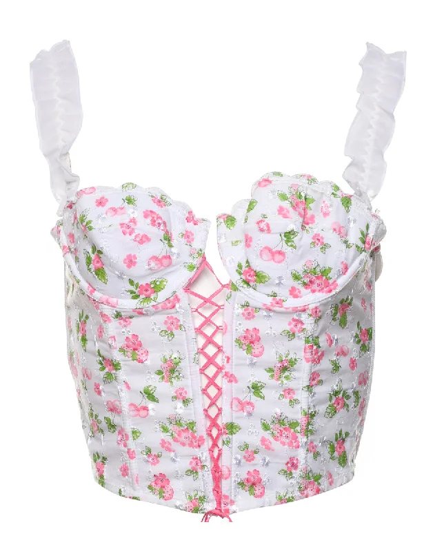 Price Cut casual puffer jacketFloral & Cherry Print Y2K Corset Top - S