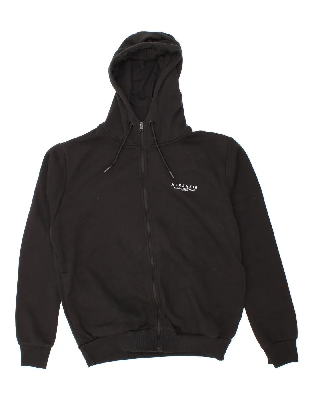 Online Only MCKENZIE Mens Zip Hoodie Sweater XL Black Cotton