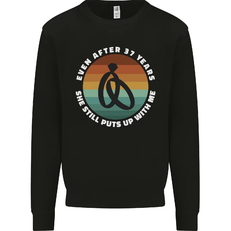 Super Bargain sleek workout sweatshirt37 Year Wedding Anniversary 37th Marriage Mens Sweatshirt Jumper