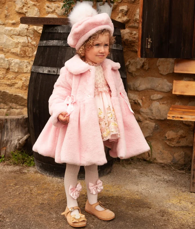 Limited Availability backless dressPink Fur Coat