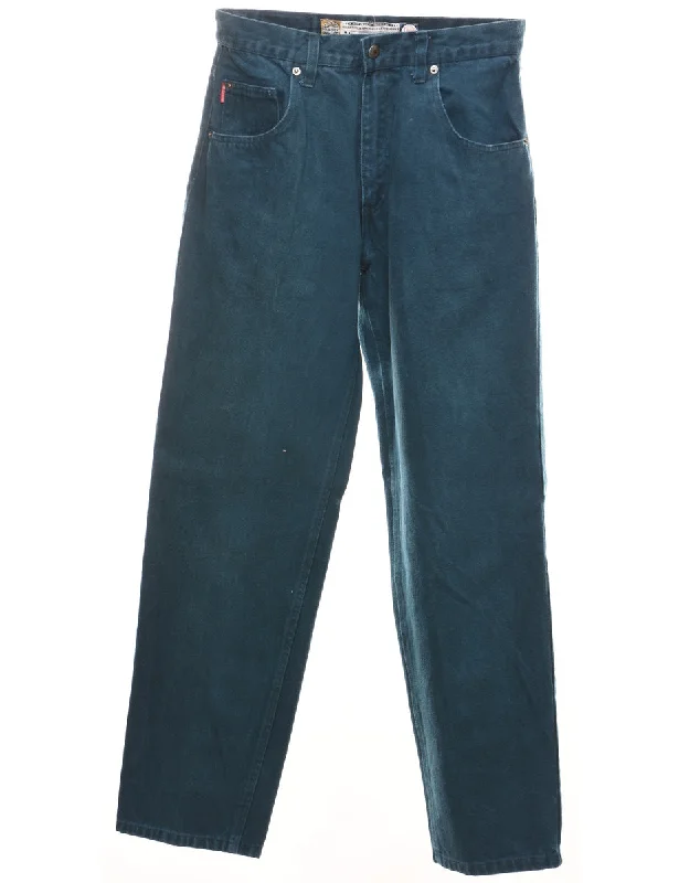 Don't Miss leather style jacketTeal Mid-Rise Tapered Jeans - W30 L32