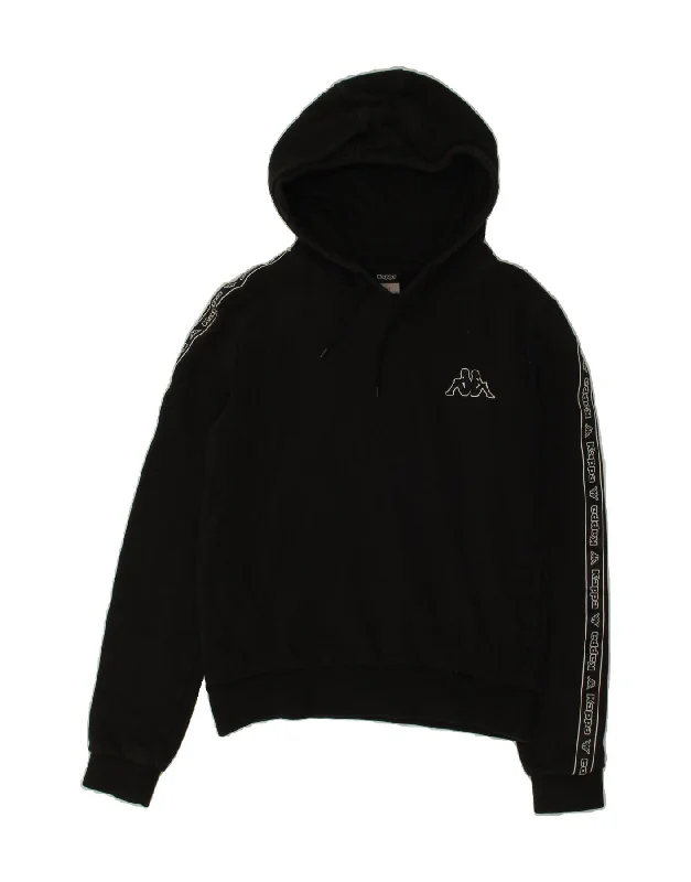 Today Only KAPPA Boys Graphic Hoodie Jumper 9-10 Years Black Cotton