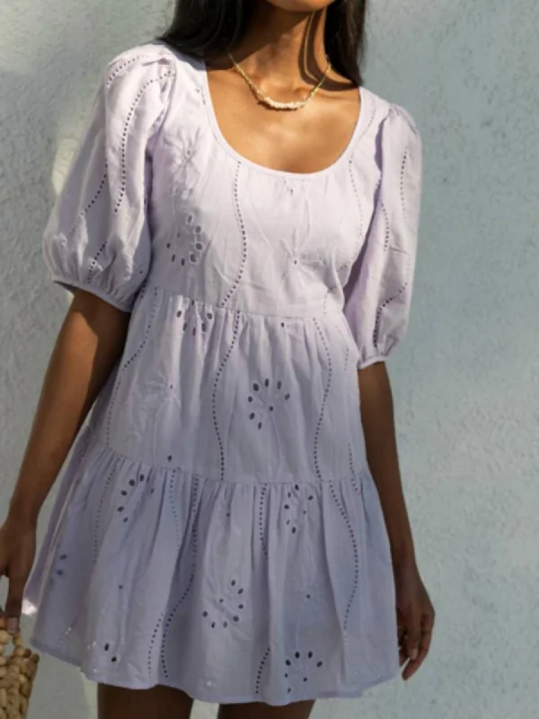 Limited Quantity ashionable dressThe Knowles Babydoll Dress In Lilac