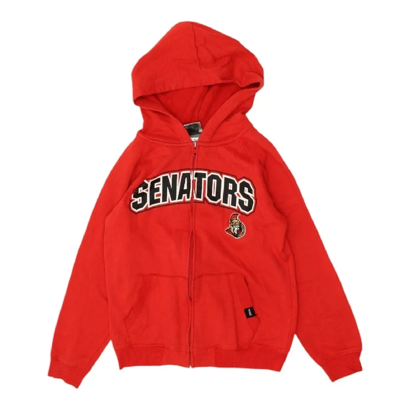 Today's Special Ottawa Senators Kids Red Full Zip Hoodie | NHL Ice Hockey Boys Girls Hoody