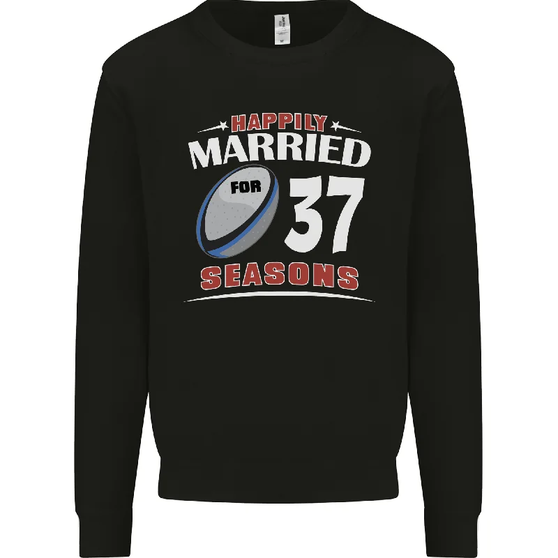New Arrival contemporary fitness sweatshirt37 Year Wedding Anniversary 37th Rugby Mens Sweatshirt Jumper
