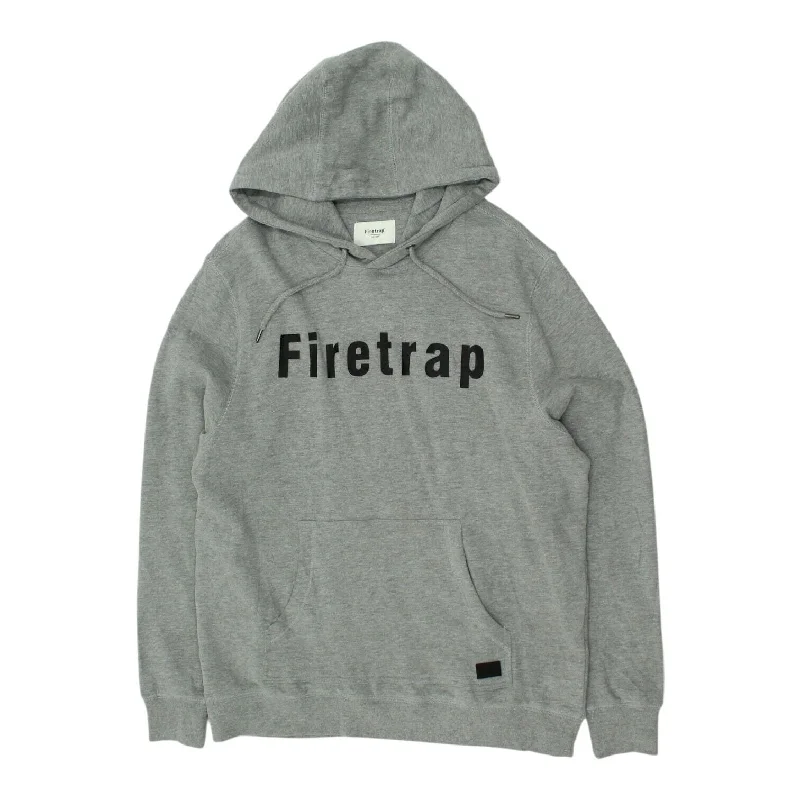 Bonus Savings Firetrap Mens Grey Pullover Hoodie | Causal Streetwear Jumper Hoody VTG