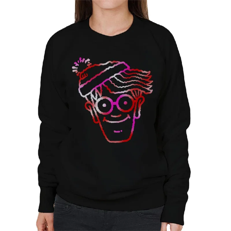 Extra Savings warm athletic hoodieWhere's Wally Red And Pink Character Head Outline Women's Sweatshirt