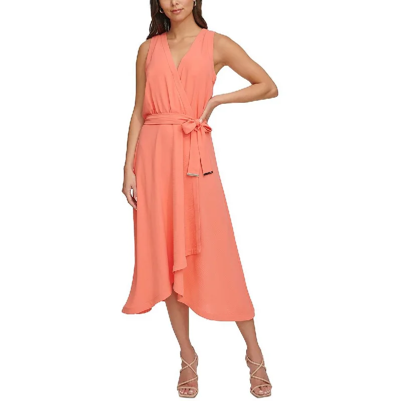 Year-End Sale elegant shift dressDKNY Womens Hi-Low Sleeveless Fit & Flare Dress