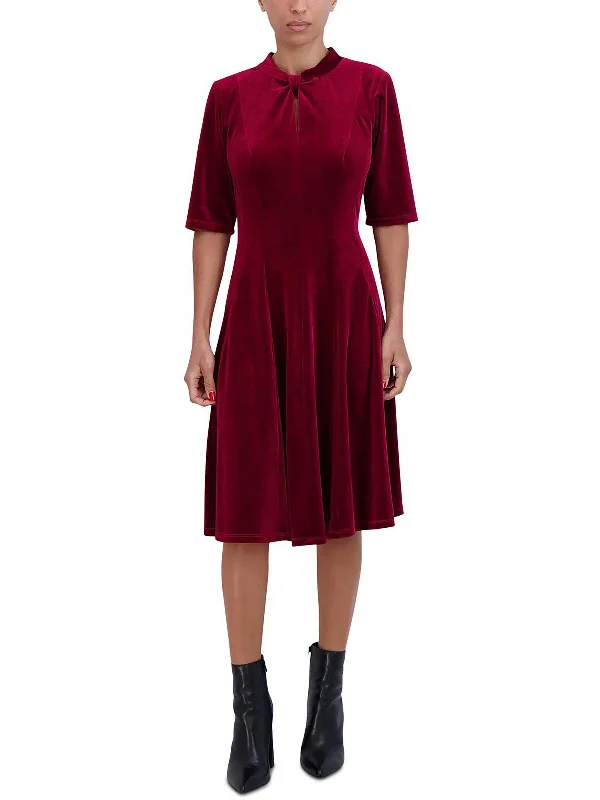 Referral Discount bohemian dressWomens Velvet A-Line Cocktail and Party Dress