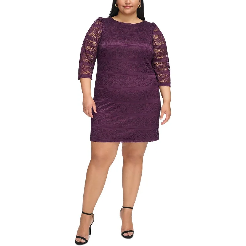 New Deals textured dressJessica Howard Womens Plus Lace Above Knee Evening Dress