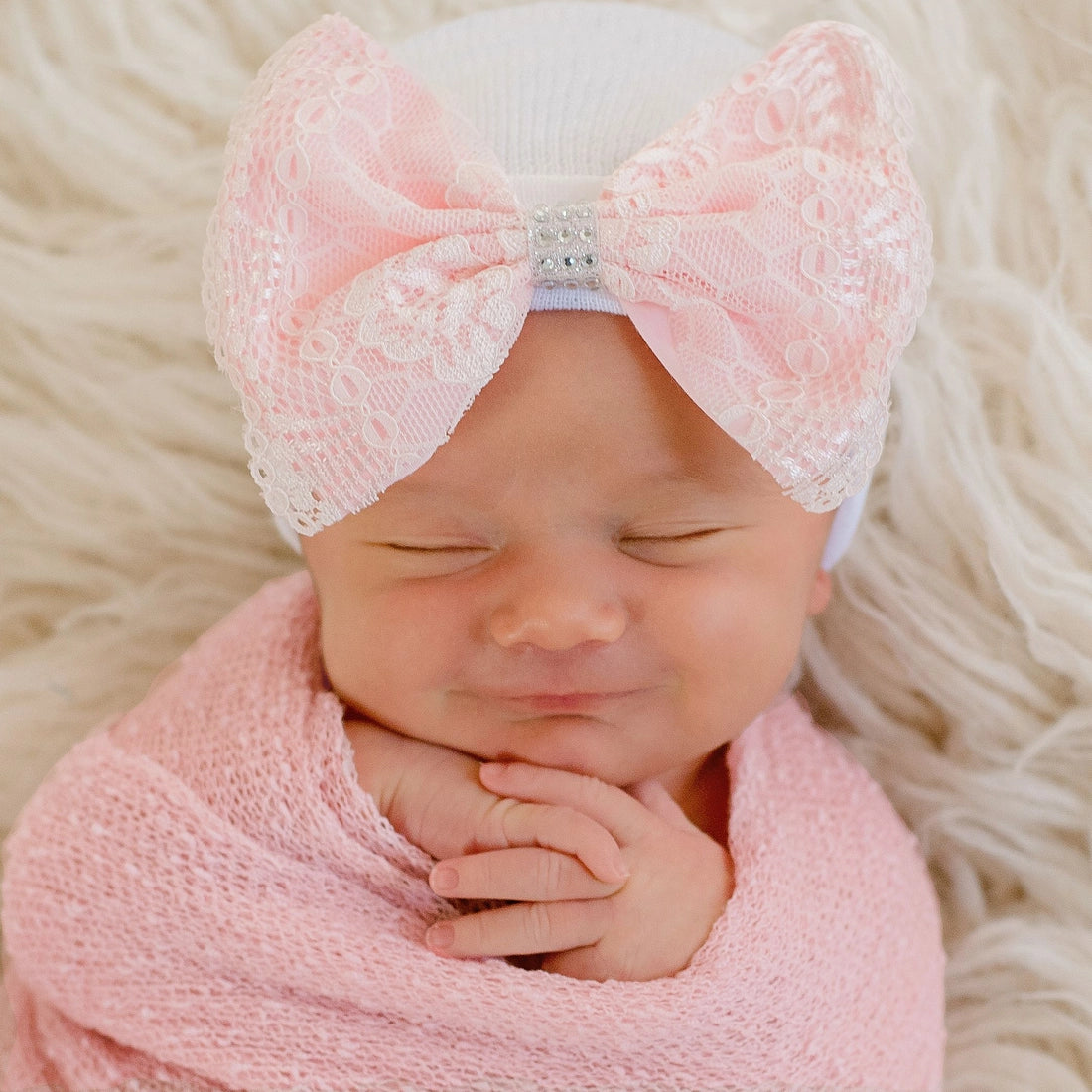 Blowout Sale flowy maxi dressIly Bean Pink Lace Bow Hat