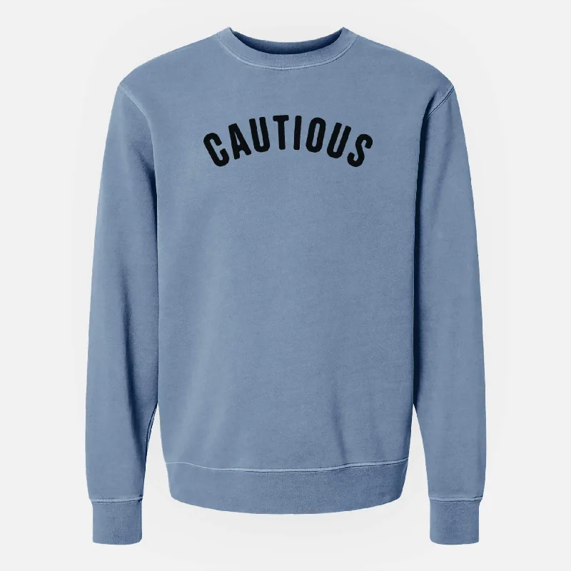 Markdowns urban sports sweatshirtCautious - Articulate Collection - Unisex Pigment Dyed Crew Sweatshirt