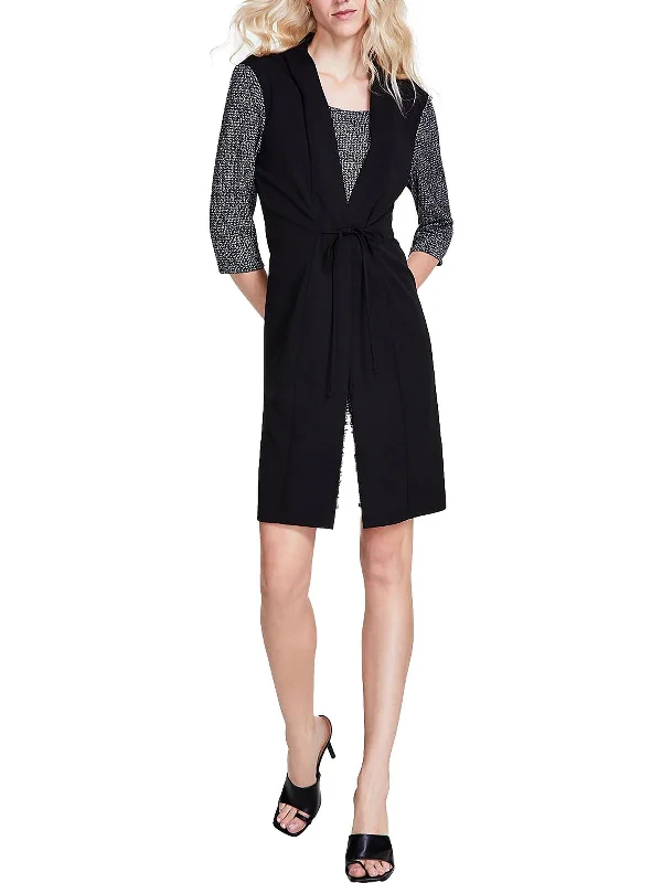 Price Rollback casual shift dressWomens Tie-Waist Mini Sheath Dress