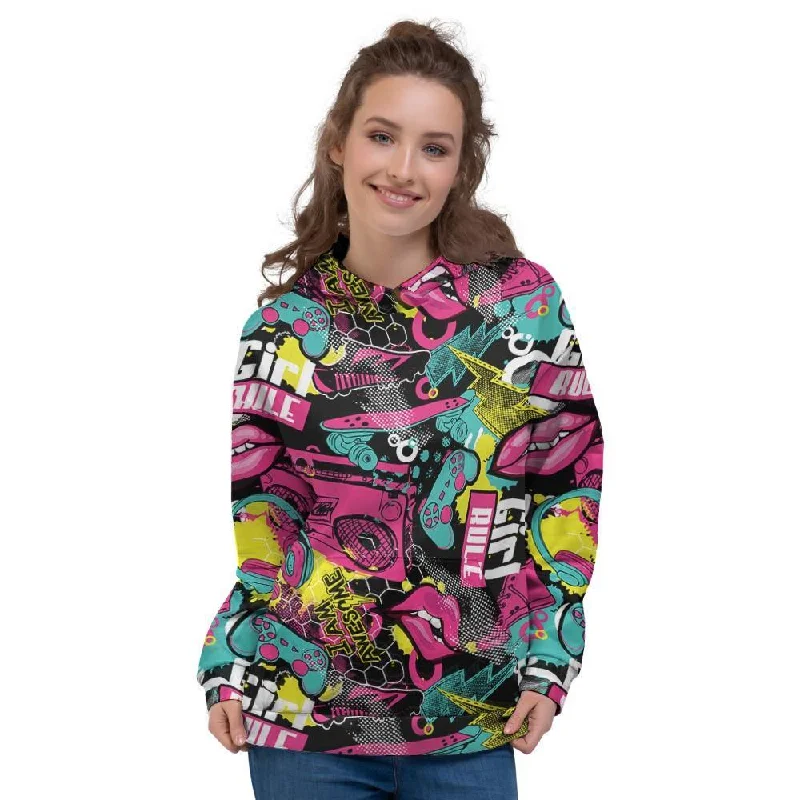 Bonus Savings Graffiti Abstract Hiphop Lip Women's Hoodie