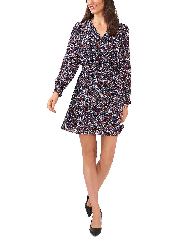 Hot Deal form-fitting dressPetites Womens Floral Short Mini Dress