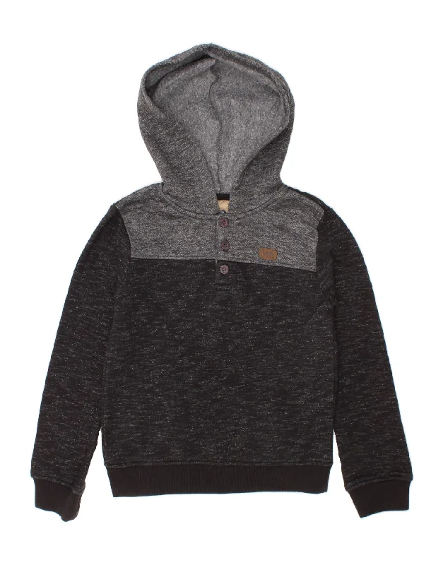 Special Savings LEE Boys Button Neck Hoodie Jumper 5-6 Years Grey Colourblock Cotton