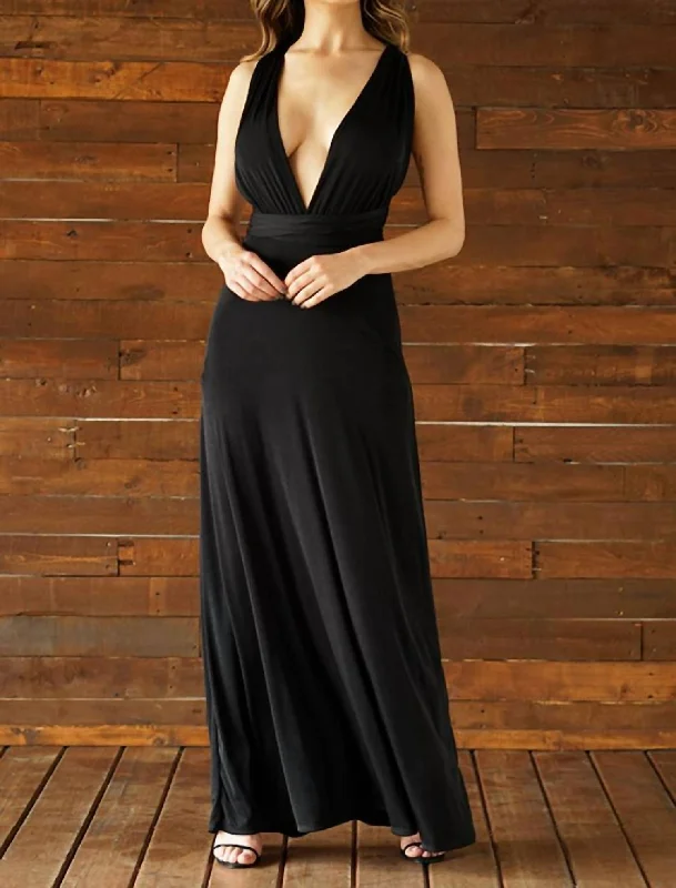 Discount Mania vintage dressConvertible Maxi Dress In Black