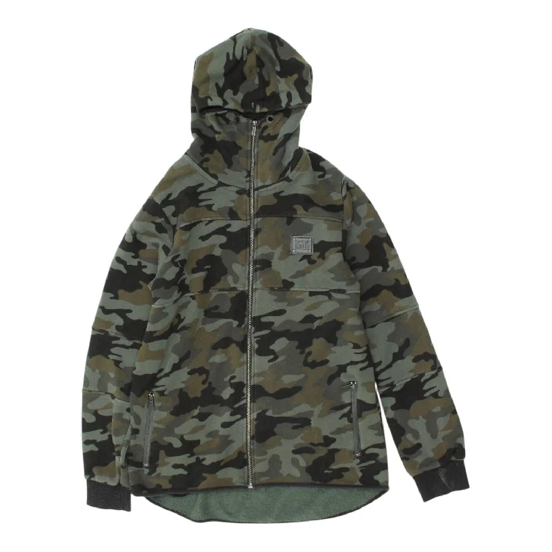 Price Break Supply & Demand Mens Grey Camo Full Zip Hoodie | Designer Streetwear Hoody VTG